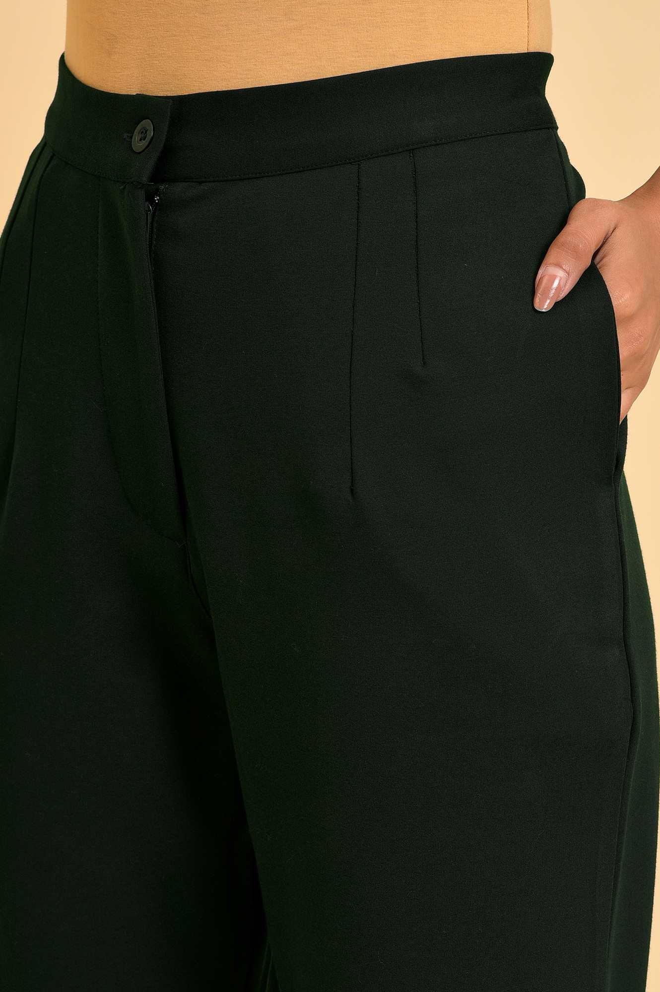 Green Straight Fit Trouser Pants