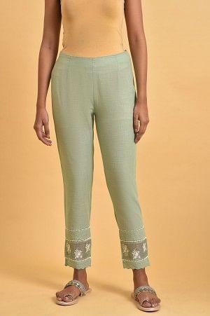 Green Kota Insert Plus Size Slim Pants - wforwoman