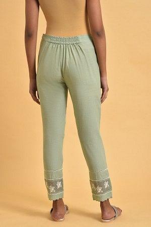 Green Kota Insert Plus Size Slim Pants - wforwoman