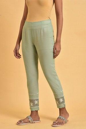 Green Kota Insert Plus Size Slim Pants - wforwoman