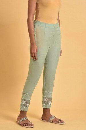 Green Kota Insert Plus Size Slim Pants - wforwoman