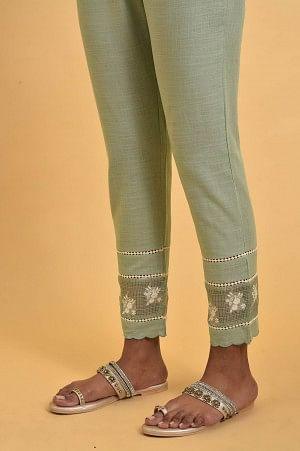 Green Kota Insert Plus Size Slim Pants - wforwoman