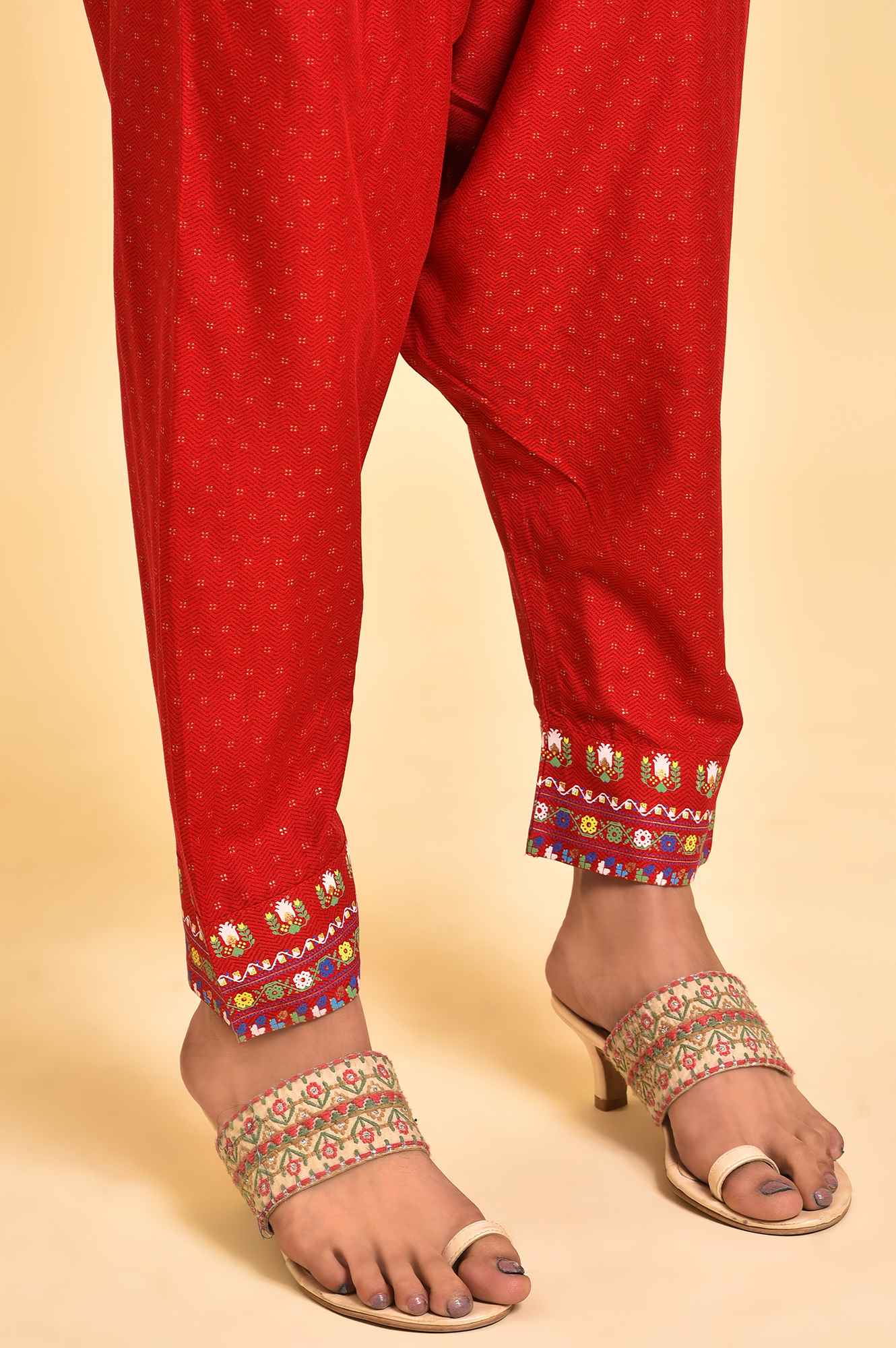 Red Embroidered Salwar