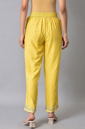 Yellow Plus Size Slim Pants - wforwoman