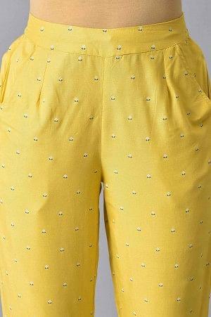 Yellow Plus Size Slim Pants - wforwoman