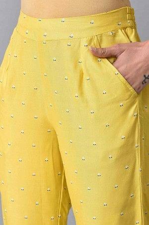 Yellow Plus Size Slim Pants - wforwoman