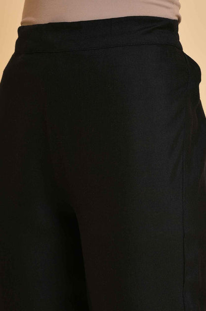 Black Embroidered Slim Pants - wforwoman