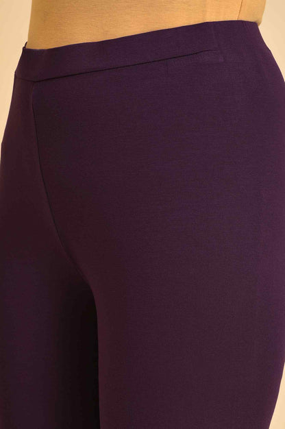 Dark Purple Solid Tights