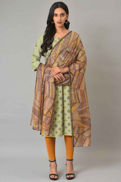 Brown Printed Kota Dupatta