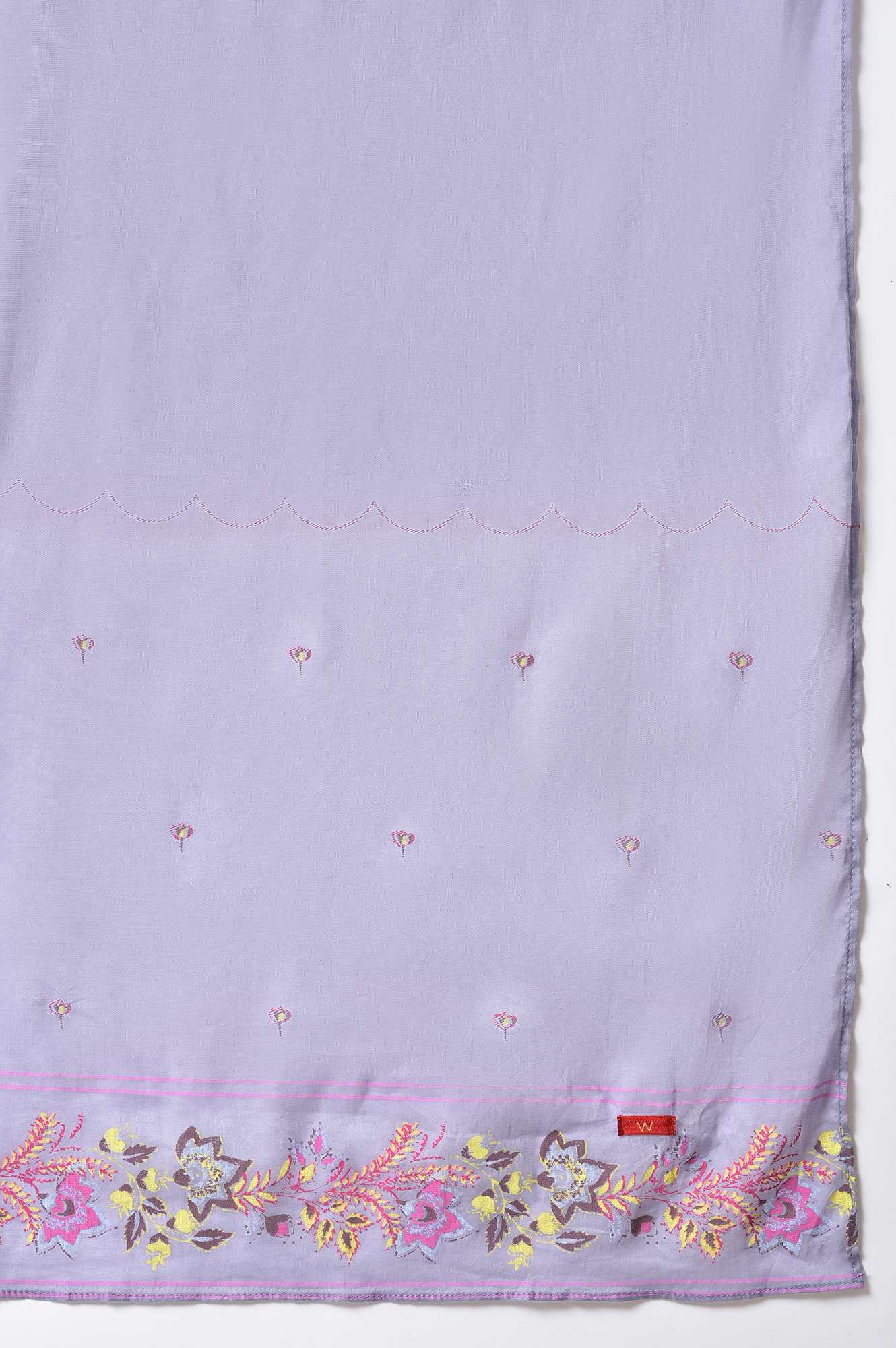 Purple Cotton Floral Printed Dupatta