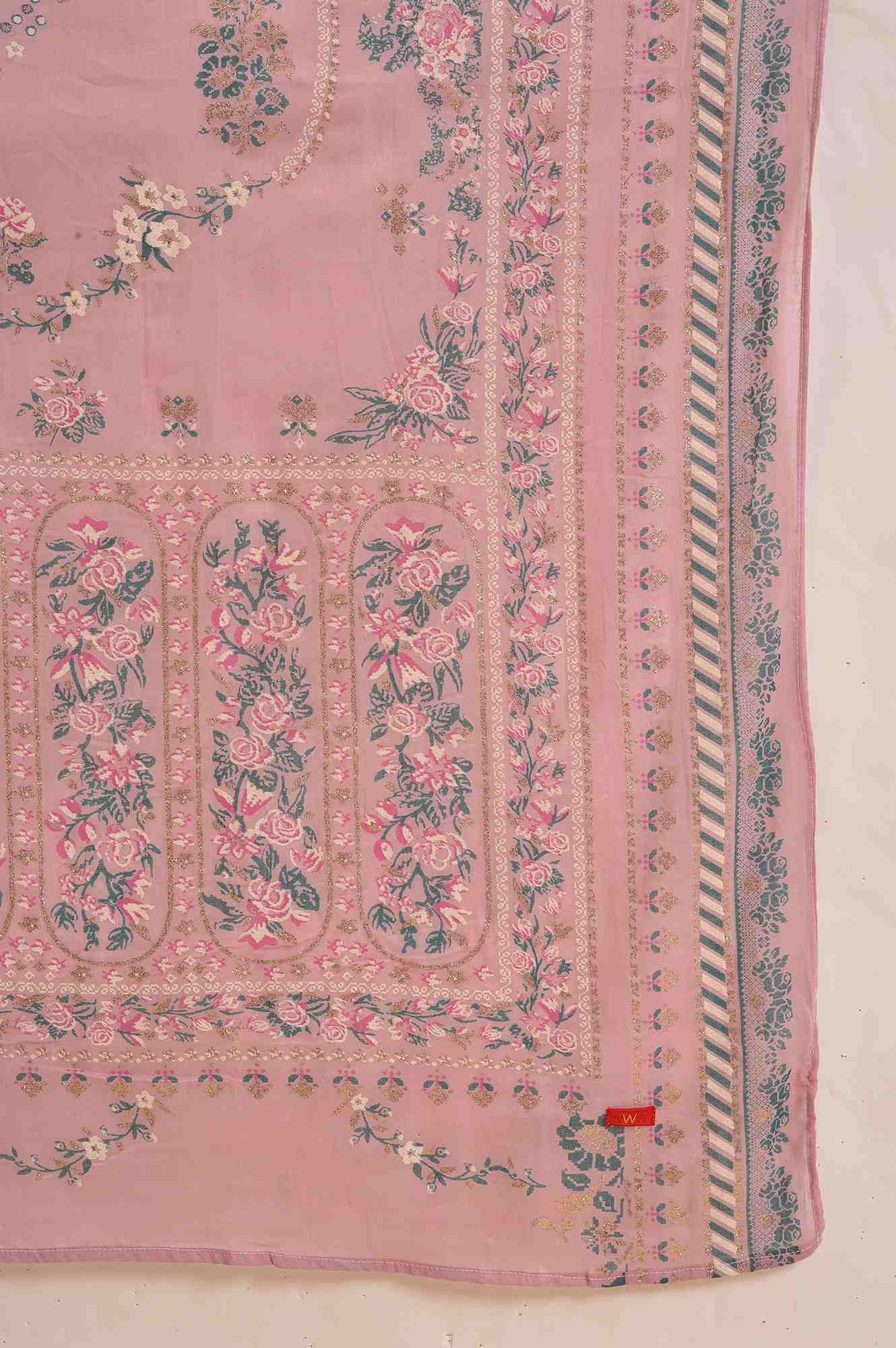 Light Purple Glitter Printed Festive Dupatta