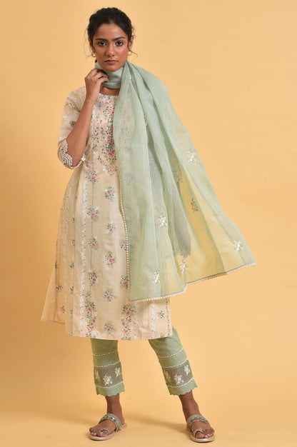 Cameo Green Kota Dupatta