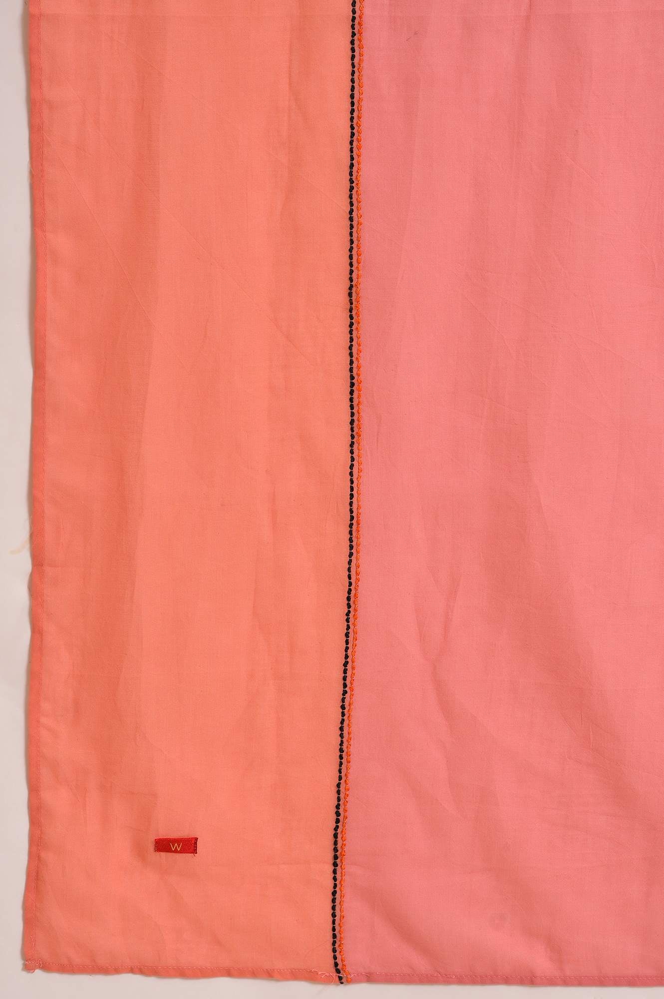 Orange And Pink Colour Block Dupatta