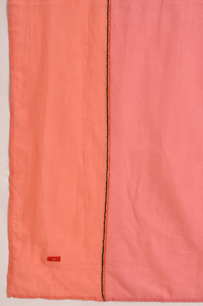 Orange And Pink Colour Block Dupatta