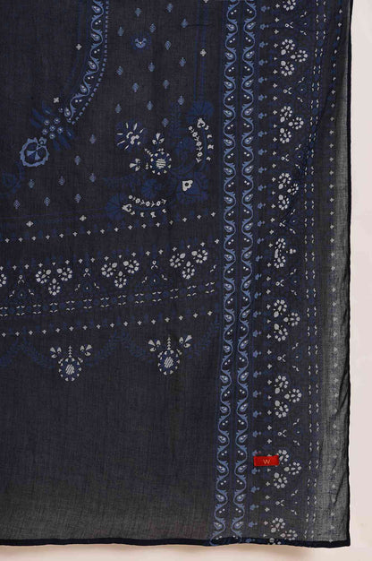 Blue Floral Printed Voile Dupatta