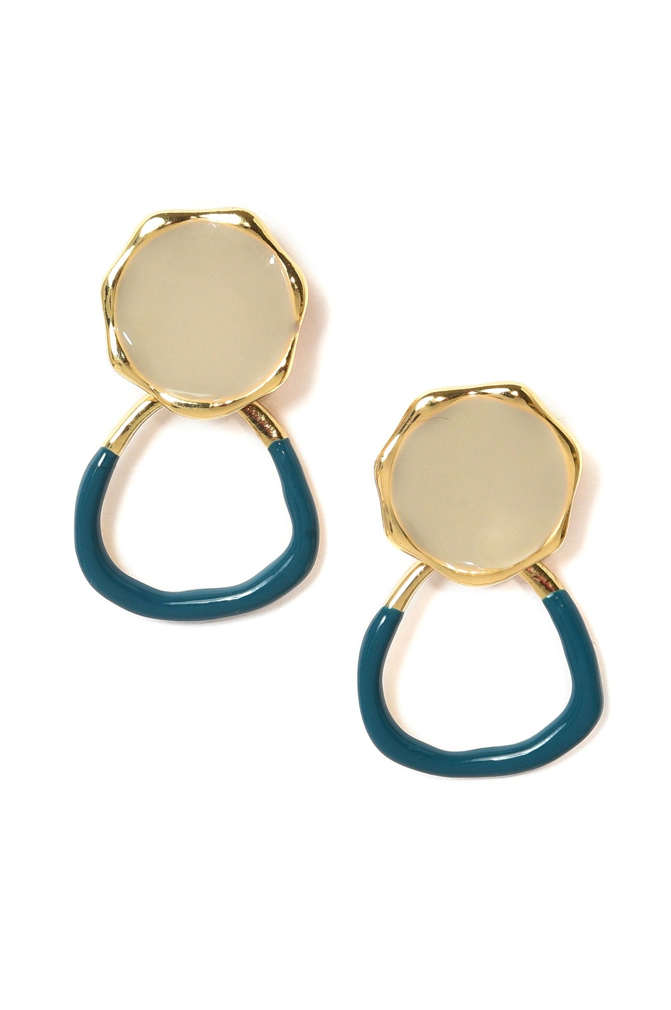 Beige and Blue Epic Drop Earrings