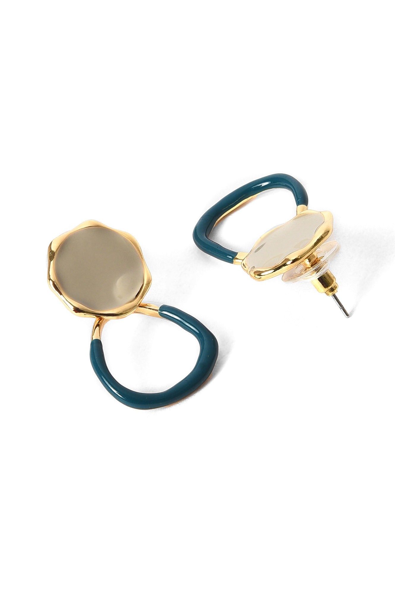 Beige and Blue Epic Drop Earrings