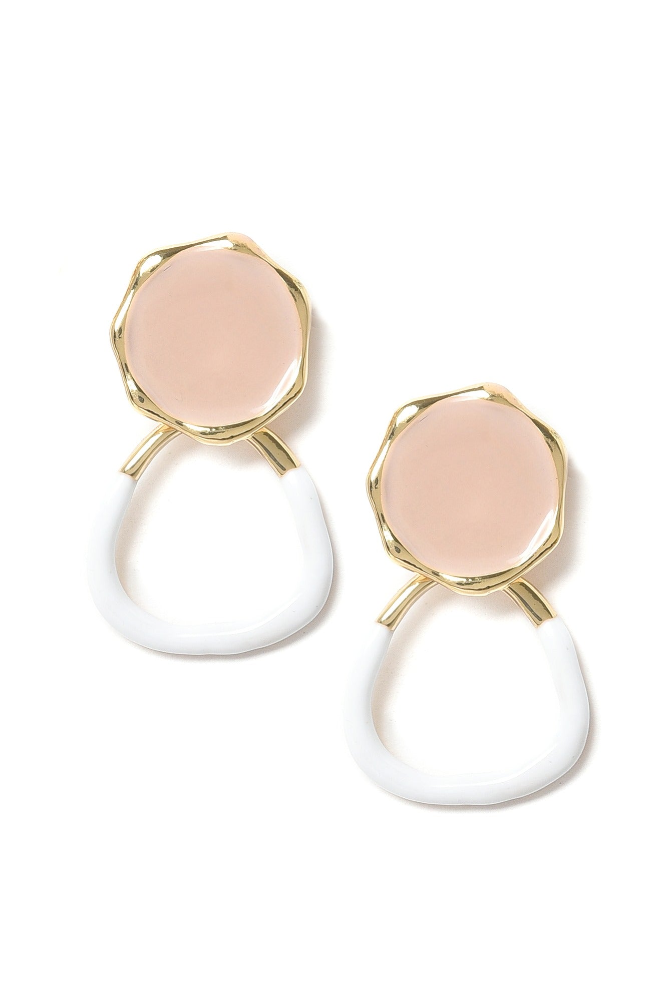 Pink and White Epic Drop Earrings