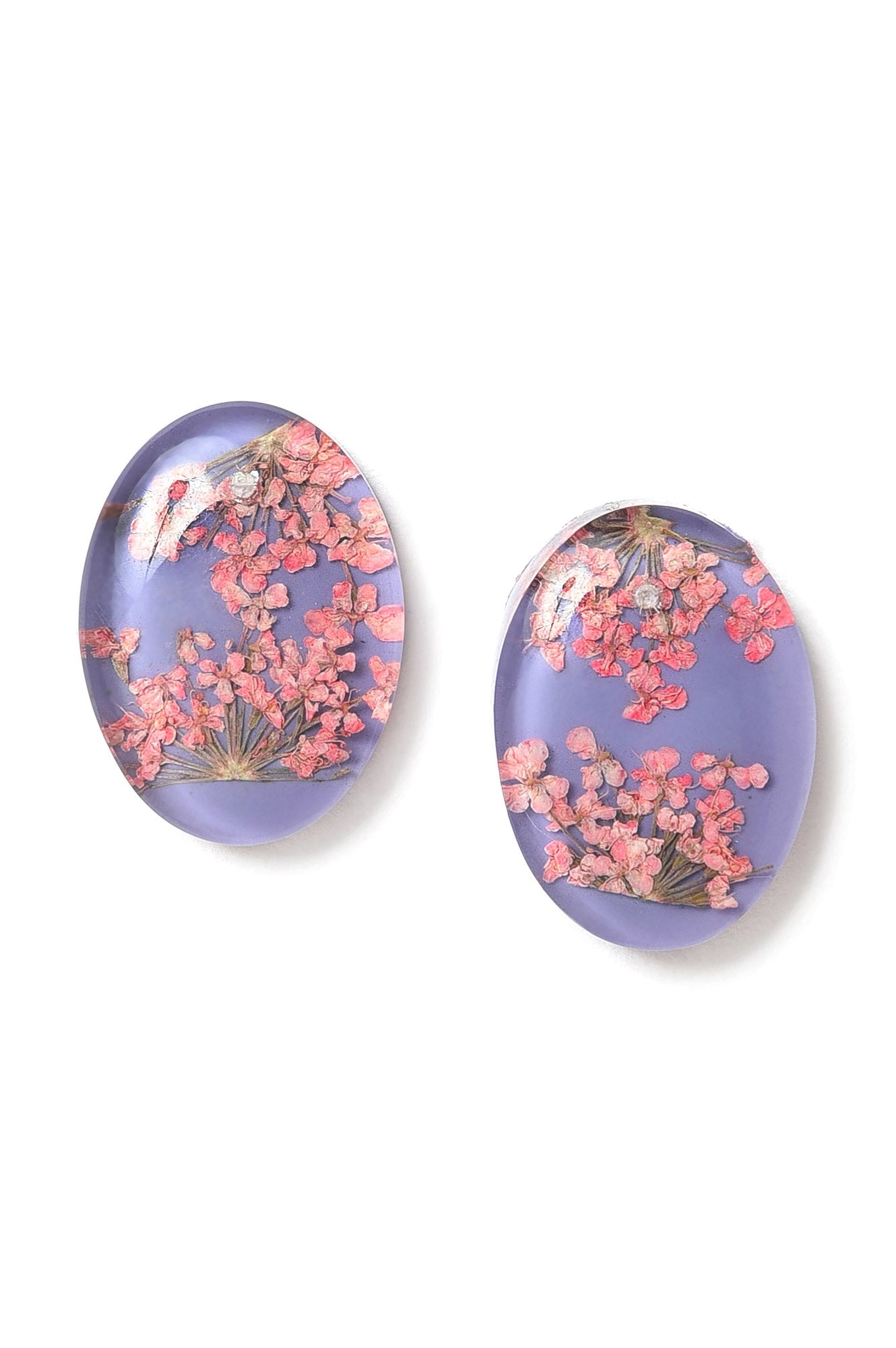 Purple Dried Flower Summer Stud Earrings