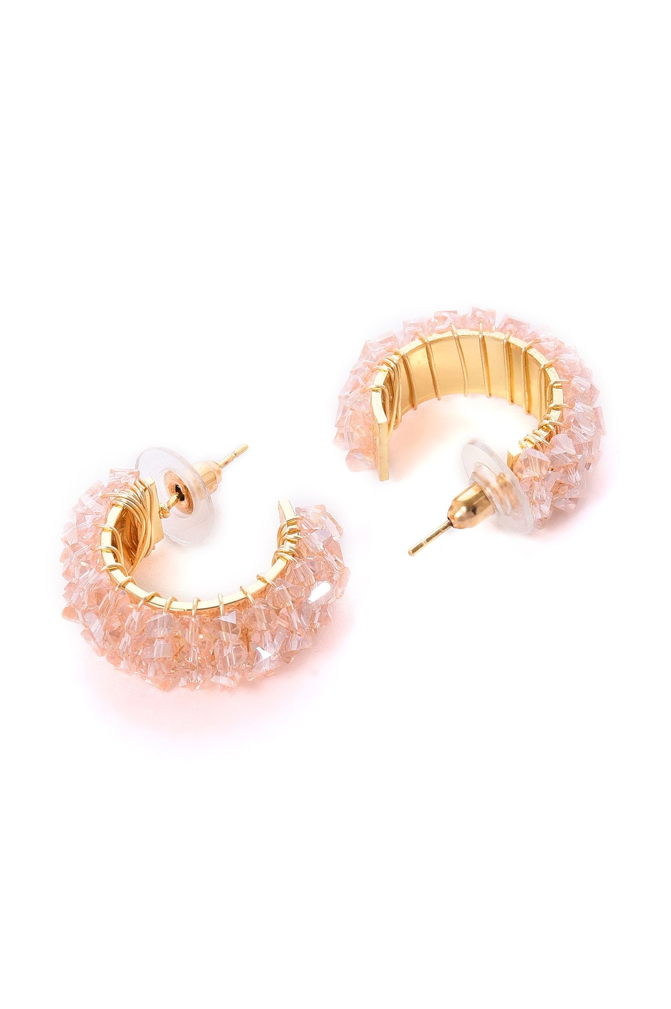 Pink Handcrafted Party Hoop Earrings