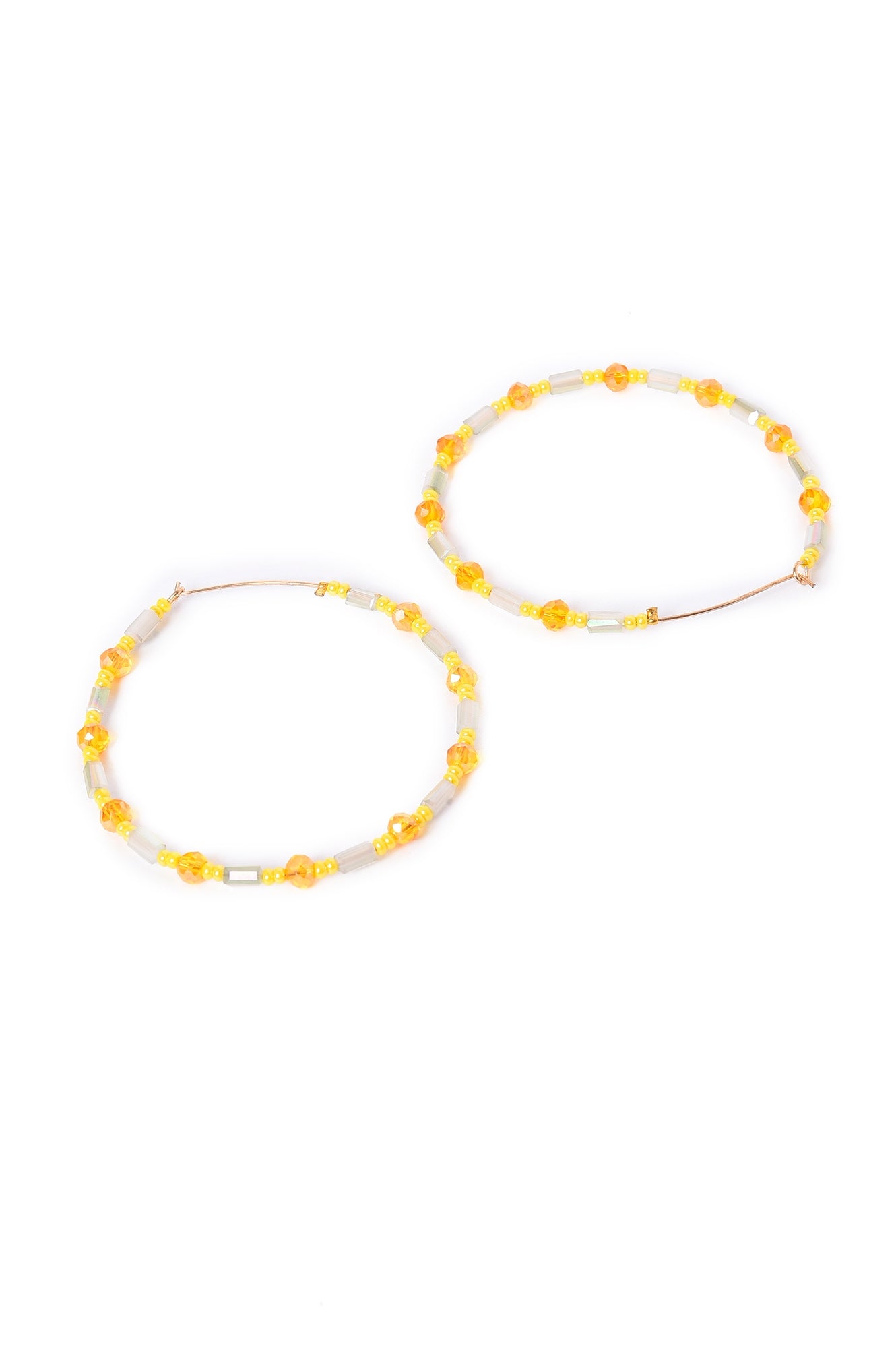 Yellow Handcrafted Casual Hoop Earrings