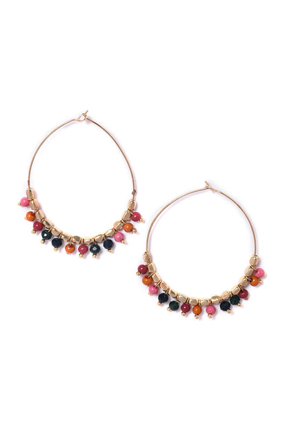 Multi Handcrafted Ethnic Hoop Earrings