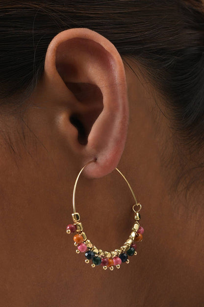 Multi Handcrafted Ethnic Hoop Earrings