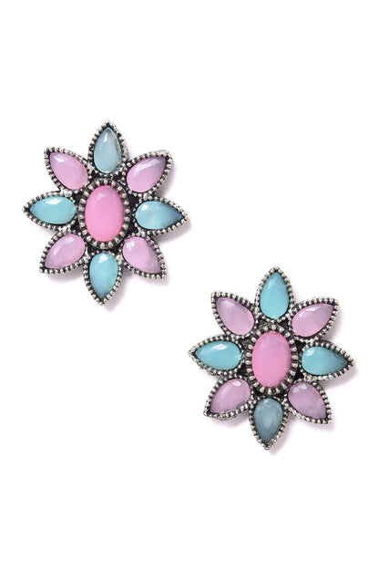 Pink &amp; Green Handcrafted Ethnic Studs