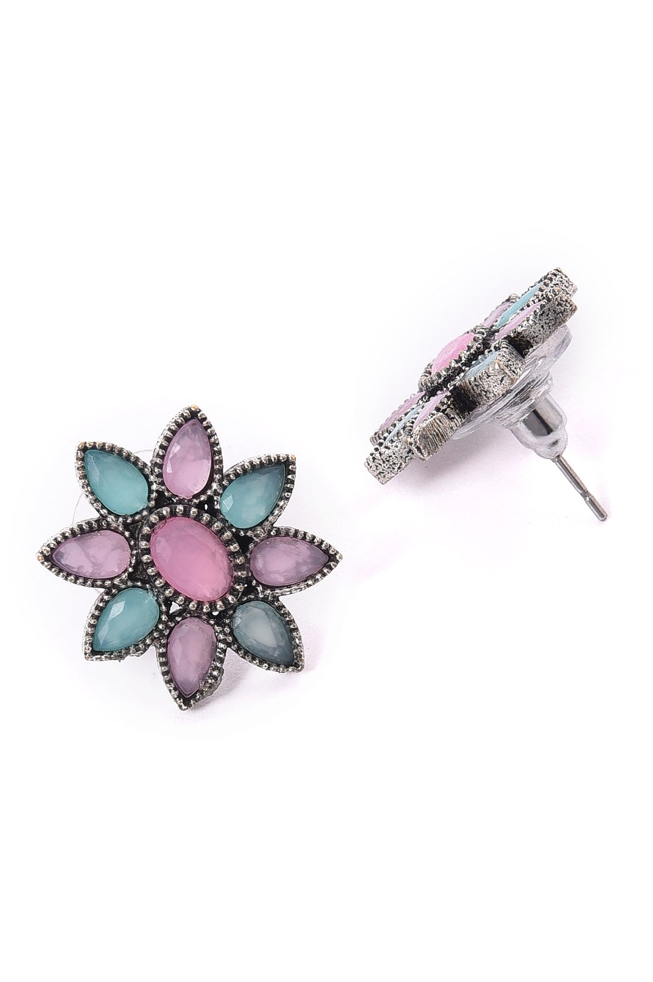 Pink &amp; Green Handcrafted Ethnic Studs