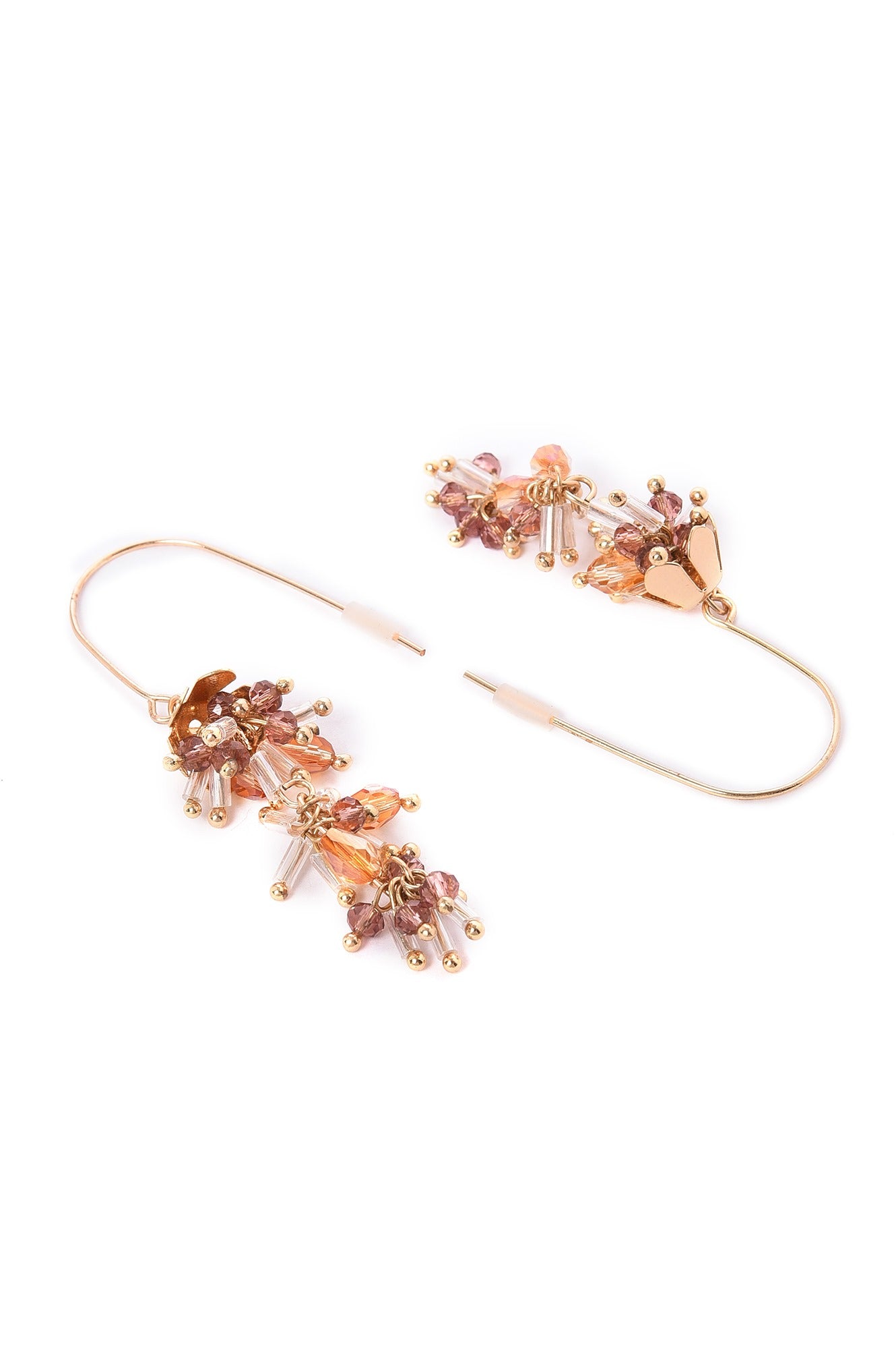 Beieg and Peach Handcrafted Drop Earrings