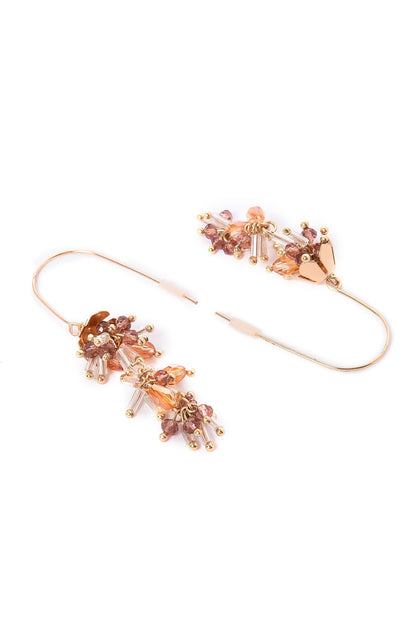 Beieg and Peach Handcrafted Drop Earrings