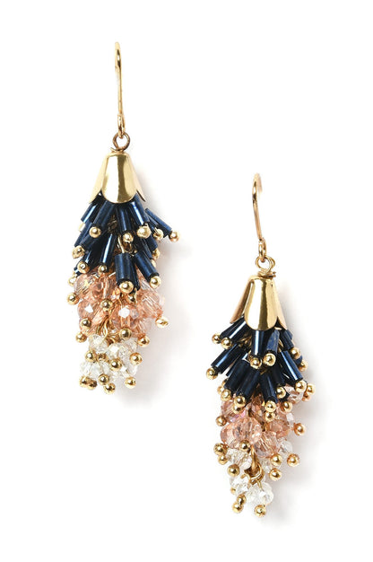 Blue and Pink Handcrated Party Drop Earrings