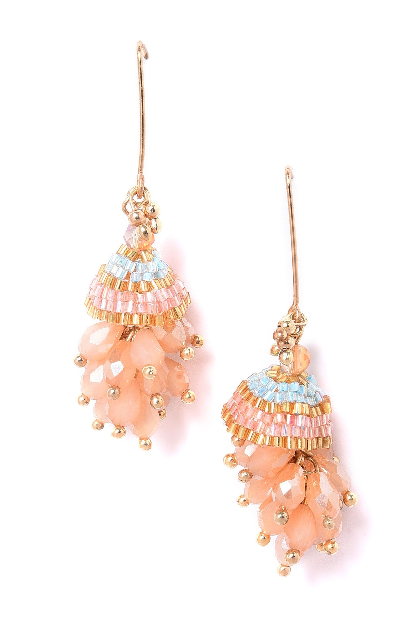 Pink and Blue Handcrafted Party Drop Earrings