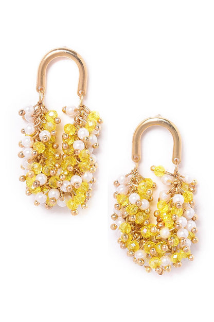 Yellow Handcrafted Party Drop Earrings