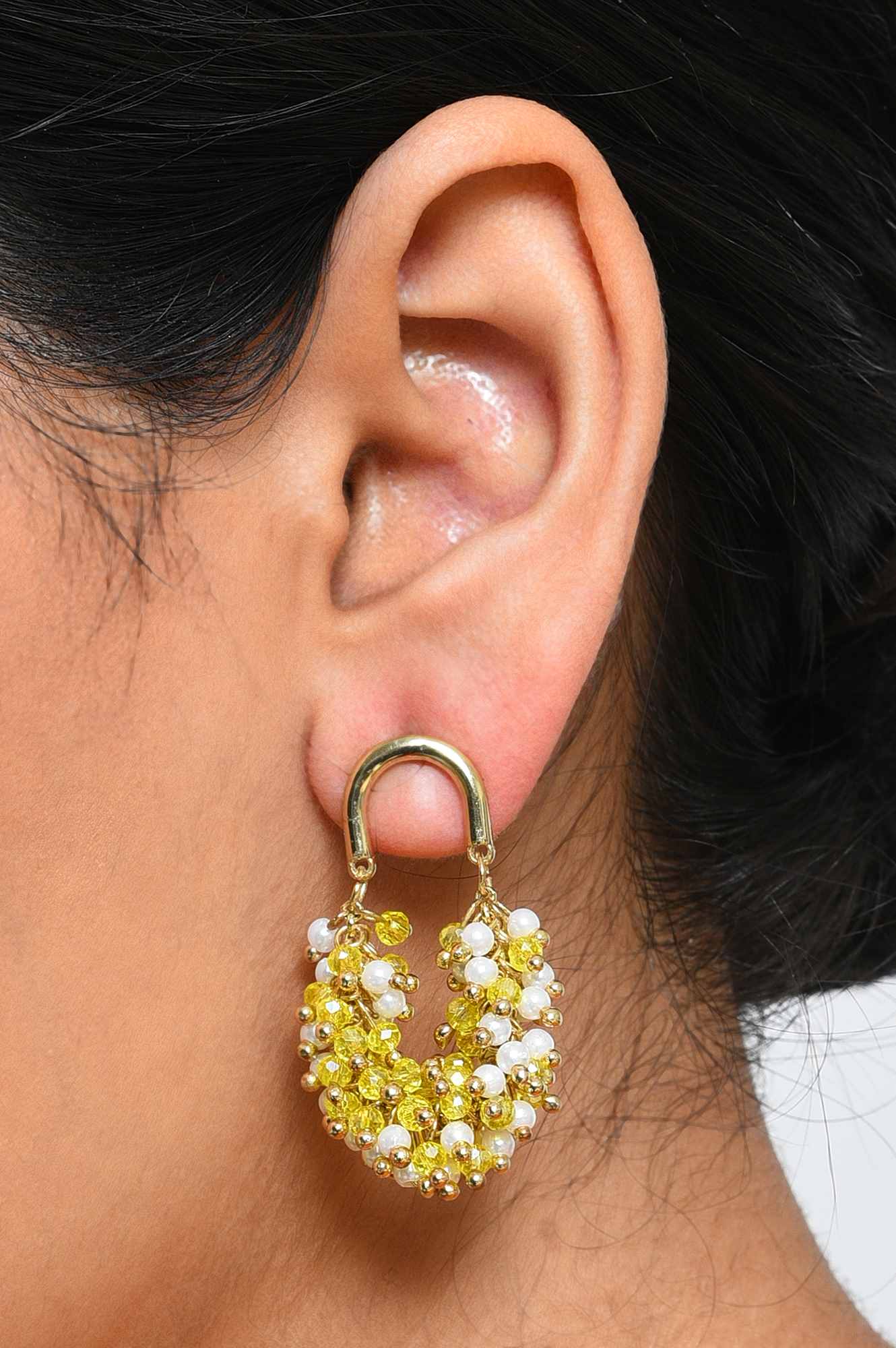 Yellow Handcrafted Party Drop Earrings