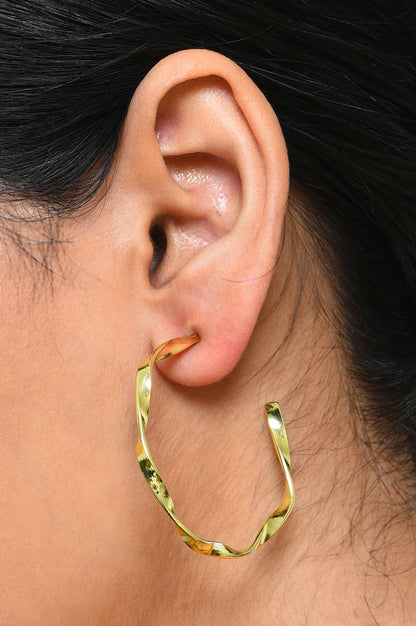 Green Modern Electeoplated Hoop Earrings