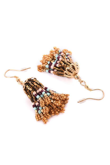 Multi-coloured Handcrafted Drop Earrings