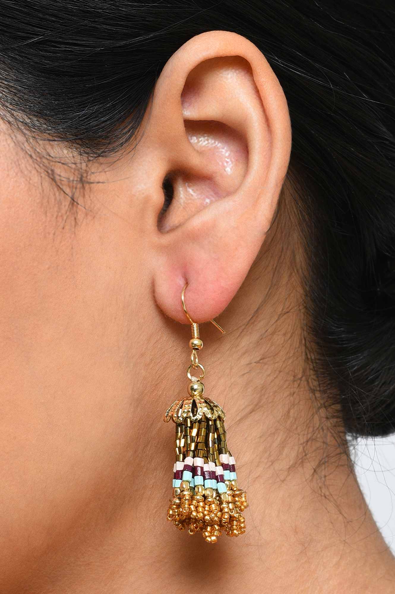 Multi-coloured Handcrafted Drop Earrings