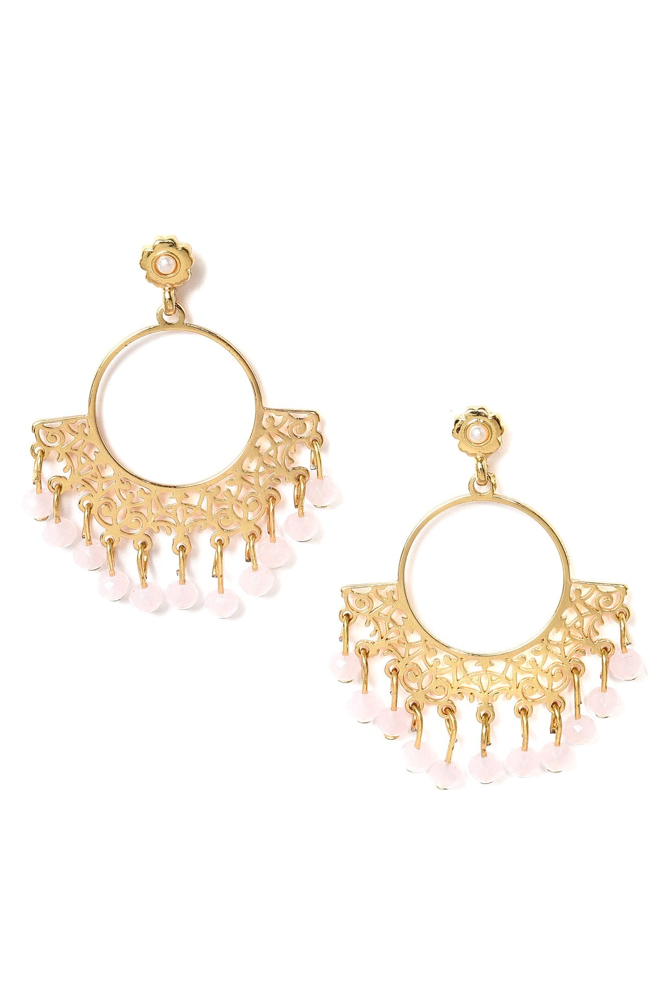 Pink Filigree Dangler Earrings