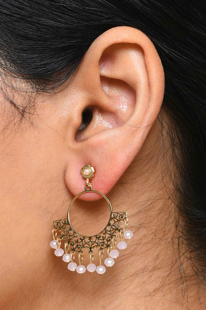 Pink Filigree Dangler Earrings