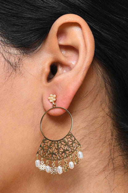 Gold Filigree Dangler Earrings