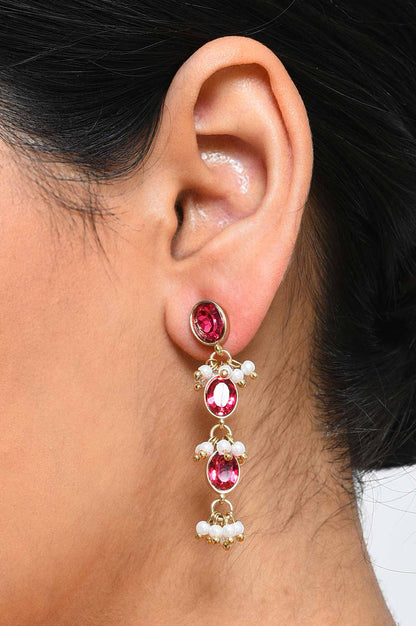 Pink Handcrafted Party Drop Earrings