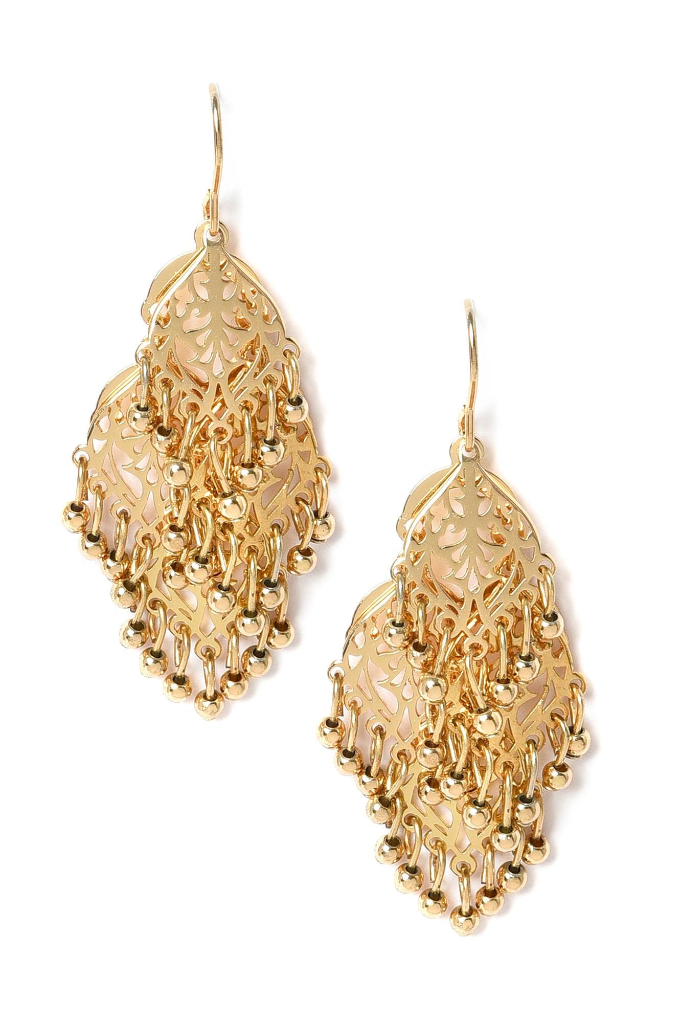 Gold Filigree Dangler Earrings