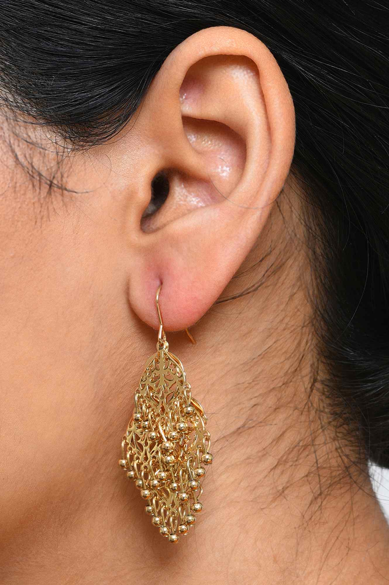 Gold Filigree Dangler Earrings