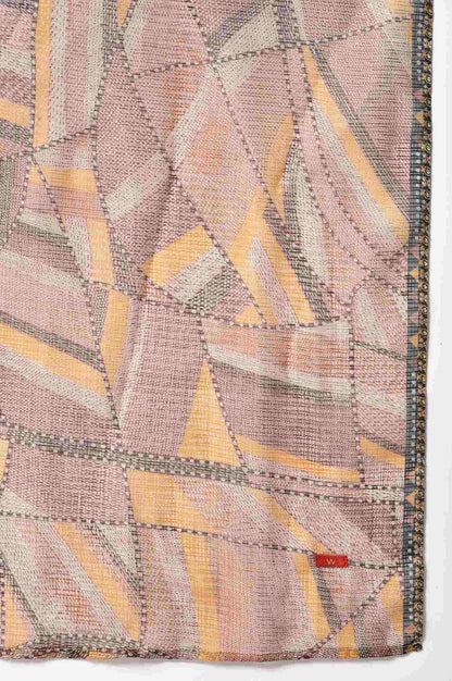 Brown Stripe Print kurta Set - wforwoman