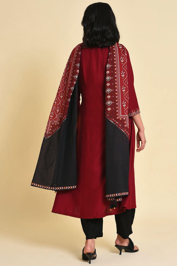 Red Mock Layer kurta Set