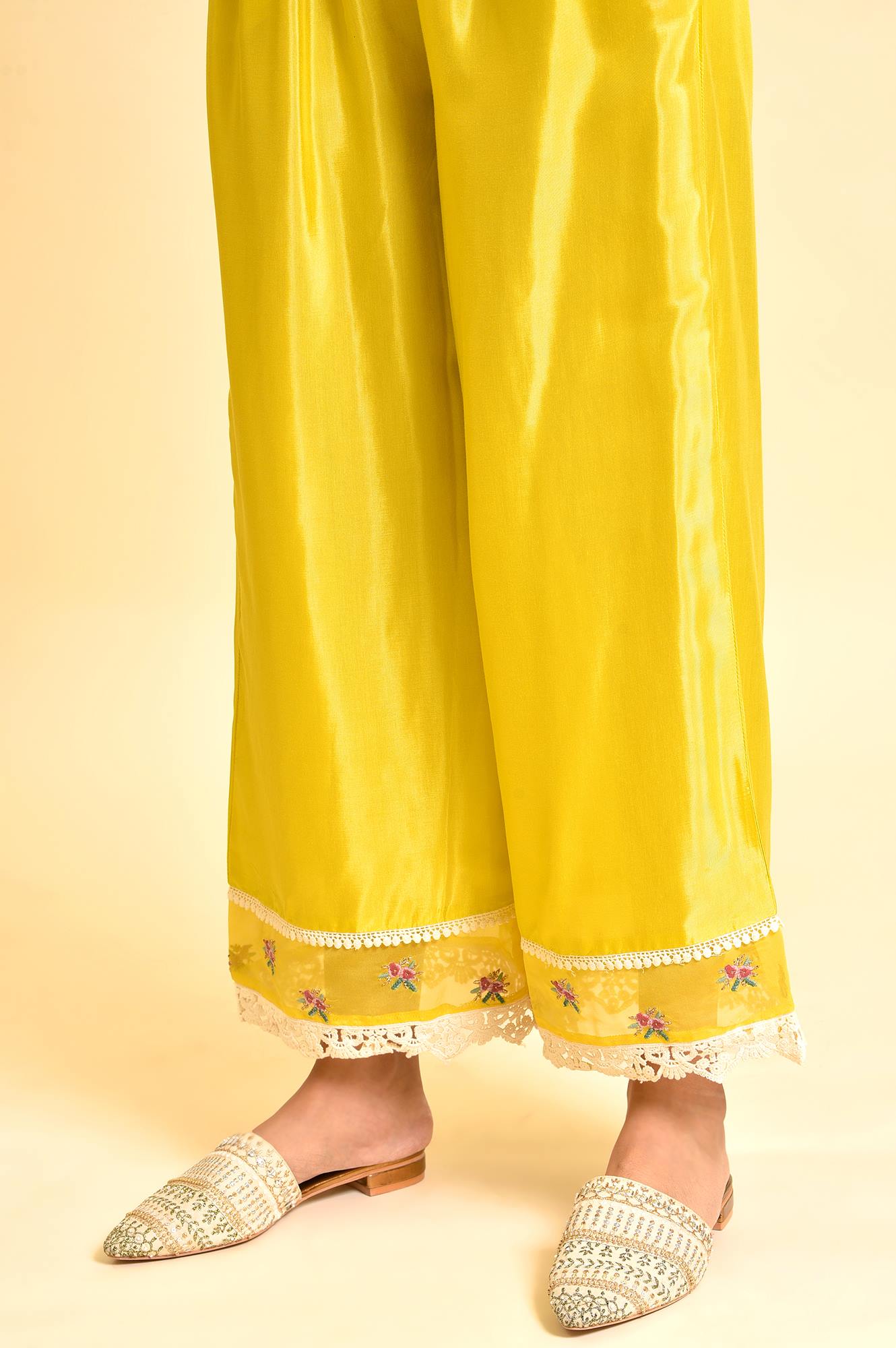 Yellow Embroidered kurta Set