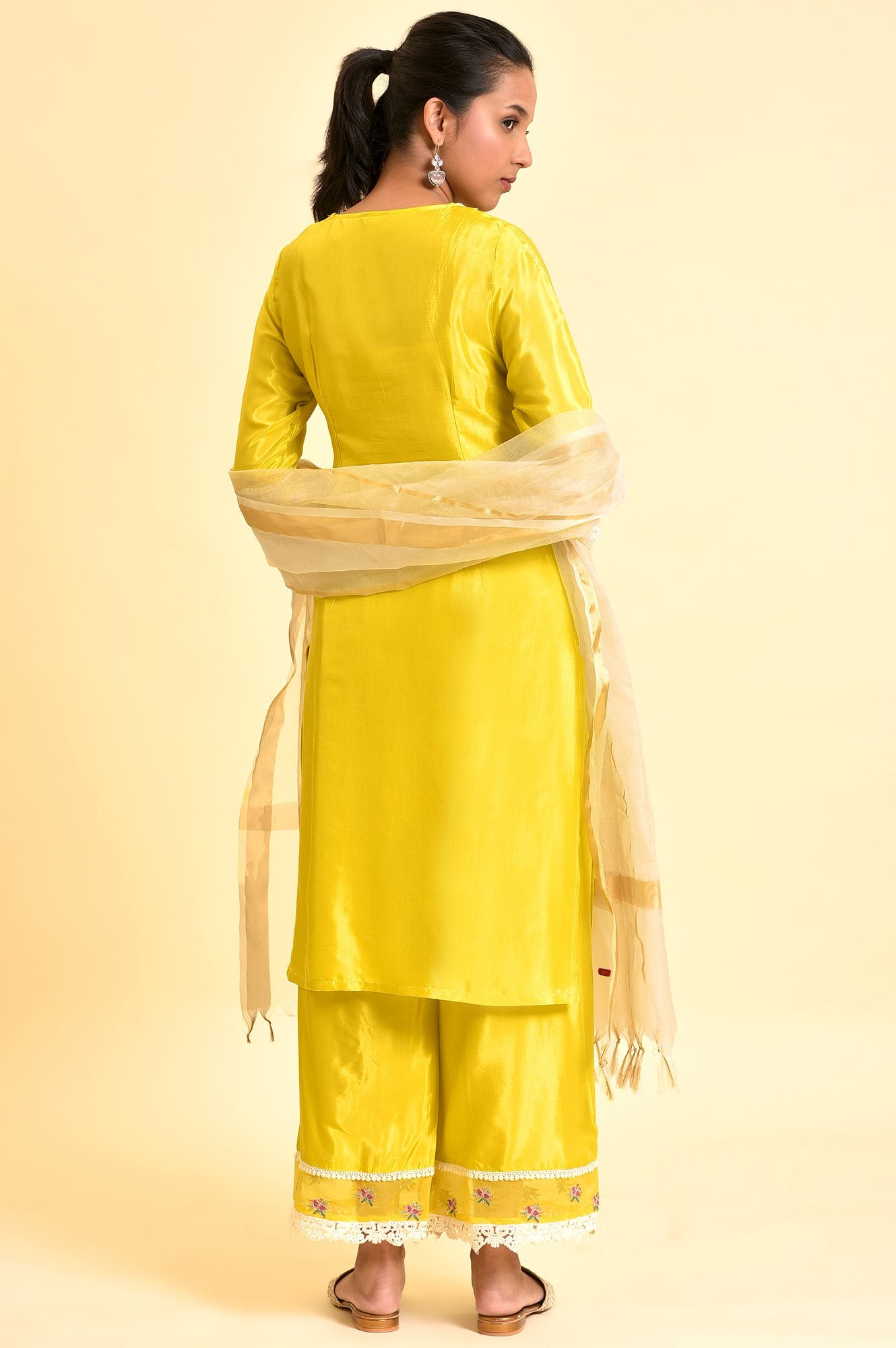 Yellow Embroidered kurta Set