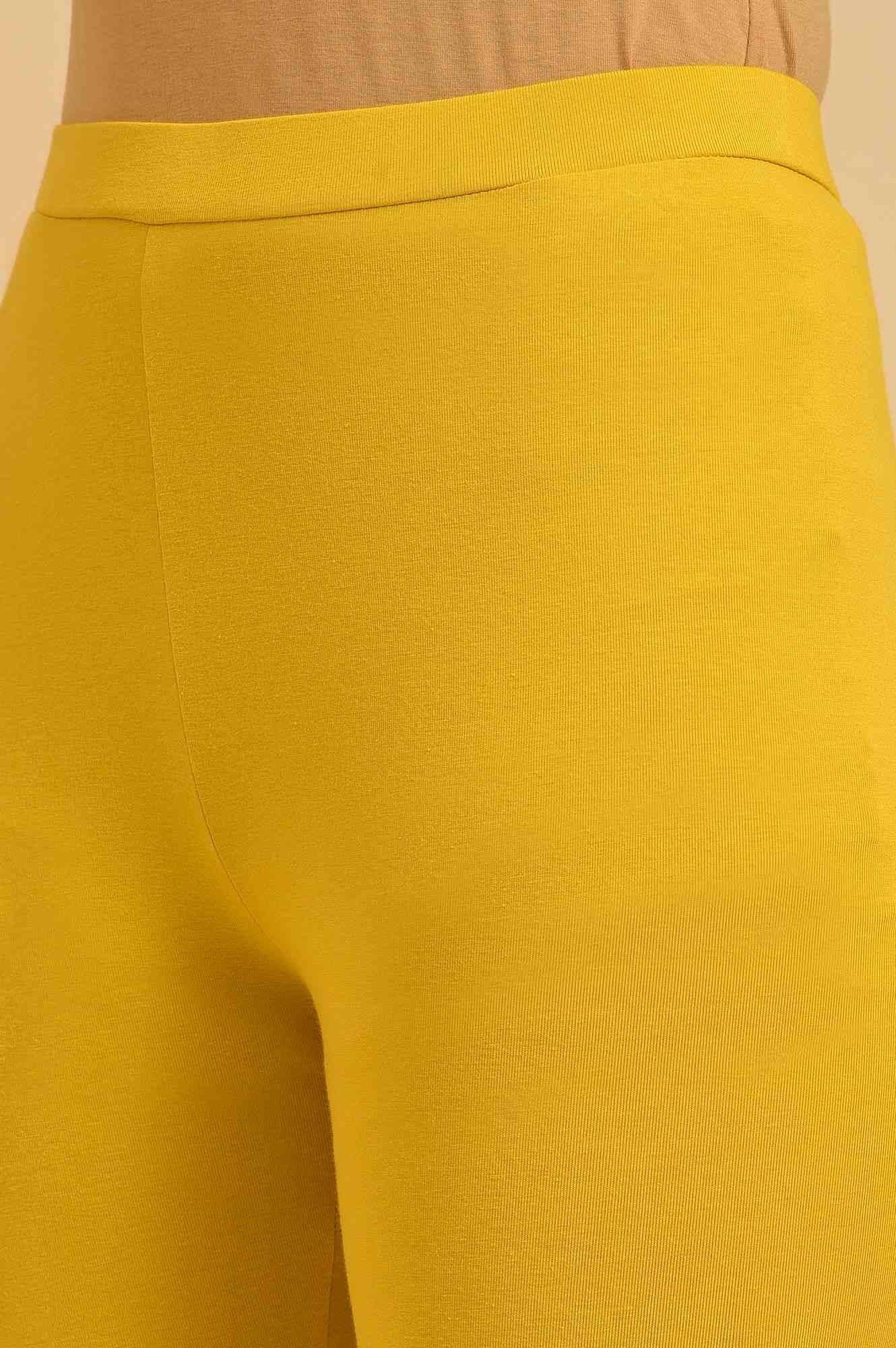 Yellow Printed kurta, Tights &amp; Dupatta Set - wforwoman