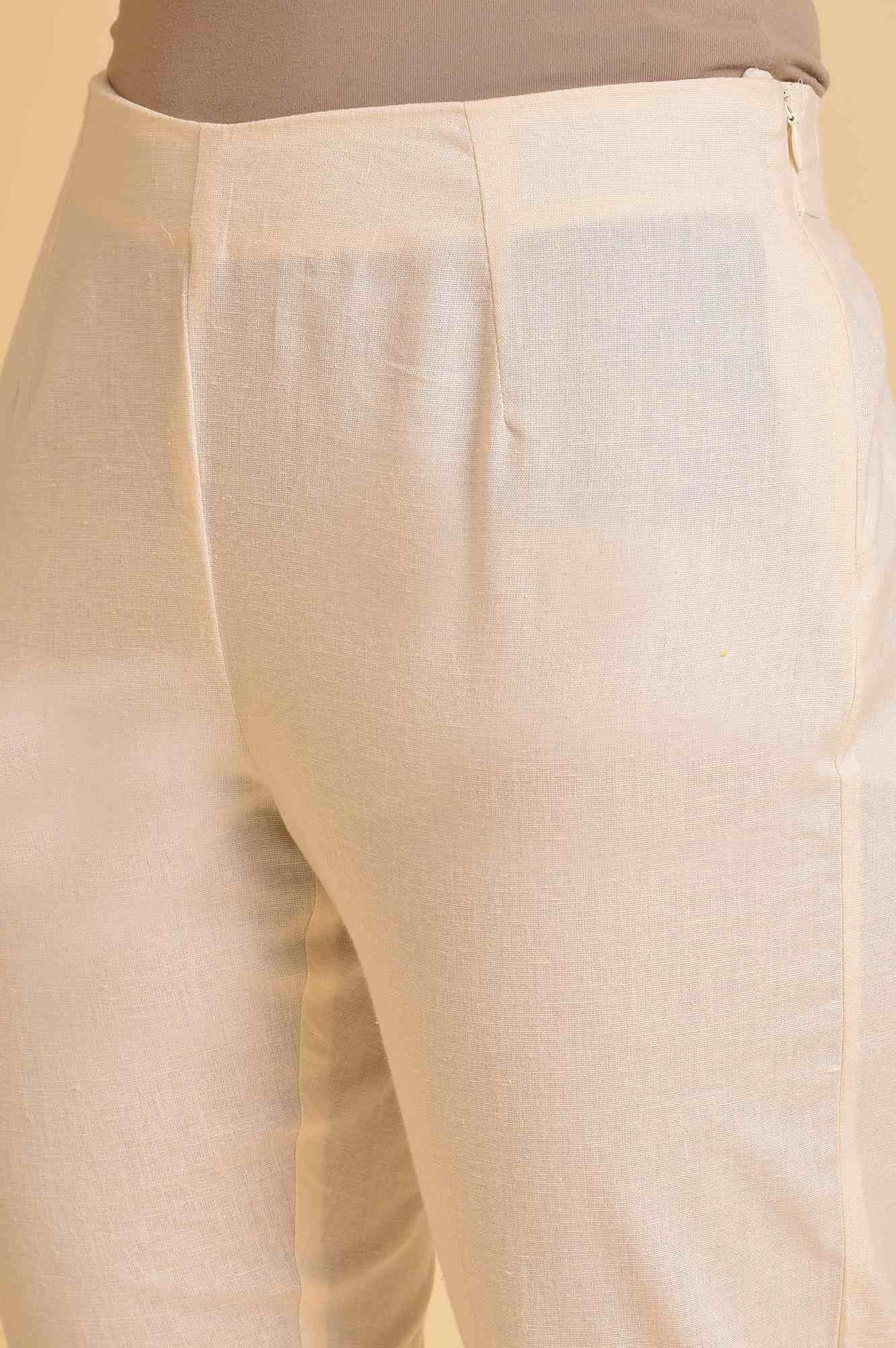Peach Glitter Printed A-Line kurta &amp; Pants Set - wforwoman
